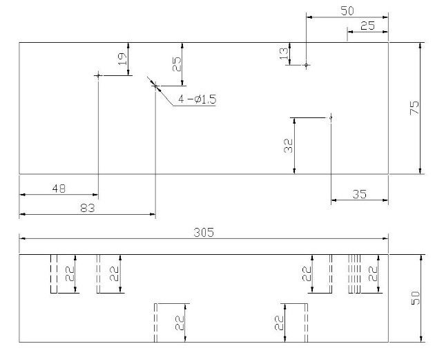 305mm x 75mm x 50mm IOW Ultrasonic Calibration Blocks IOW for beam