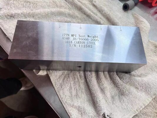 177N MPI Test Weight 1018 Carbon Steel Magnetic Particle Inspection Calibration Block Comply ASME JB/T6066-2005 DC Magnetic Yoke Lifting Force Test Specimen