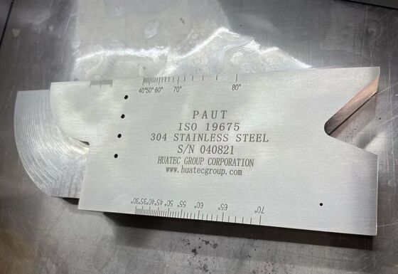 Phased Array Radius Calibration Block with 63 SDH Through Holes for Ultrasonic Testing