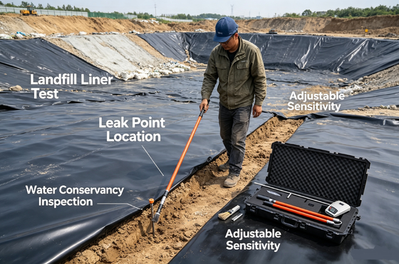 HD-107 Portable Geomembrane Leak Detector Rechargeable Lithium Battery Manual & Auto Shutdown Damaged Point Inspection Instrument