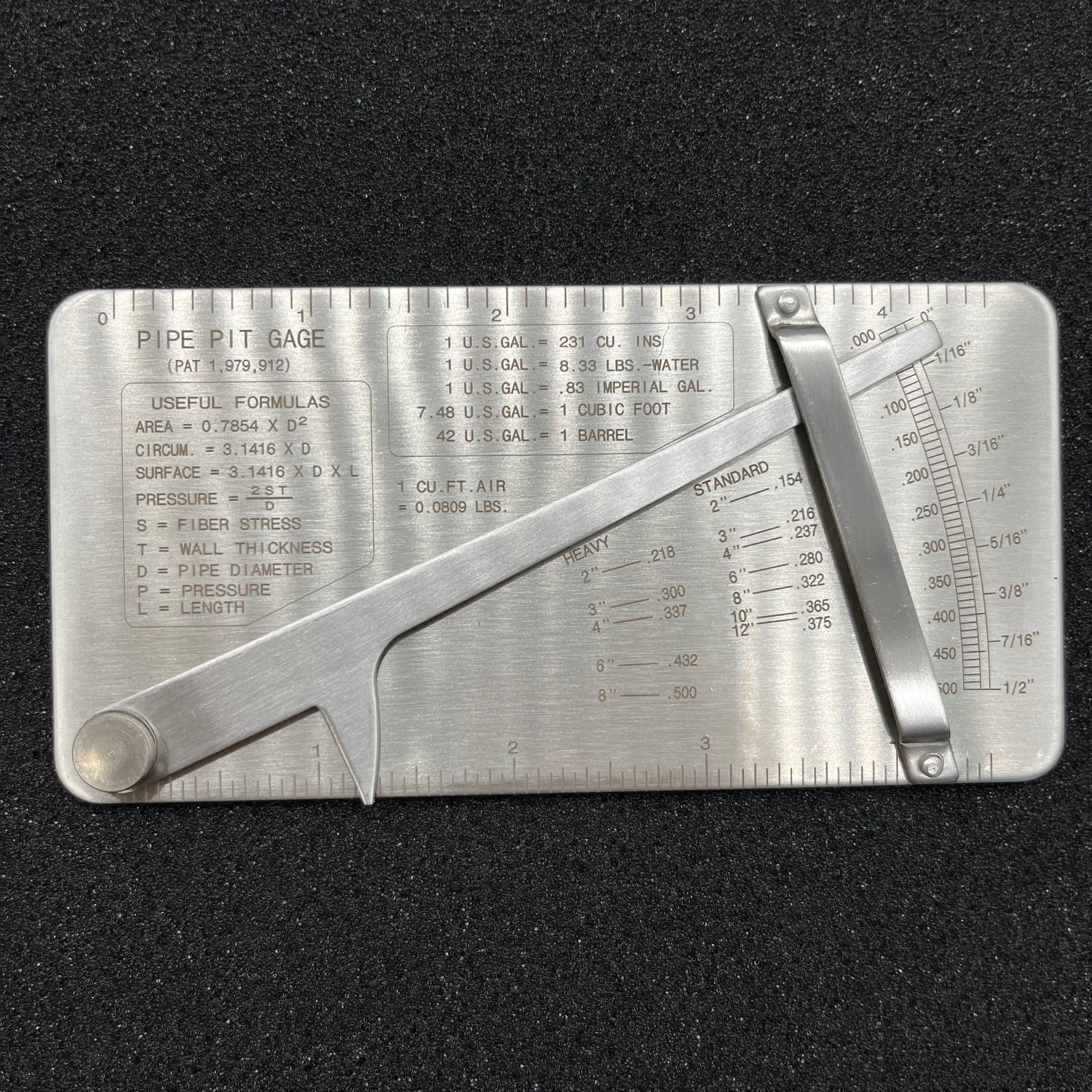 Pipe Marking Ruler Pipeline Concave Inspection Ruler Stainless Steel Pipe Pit Gauge