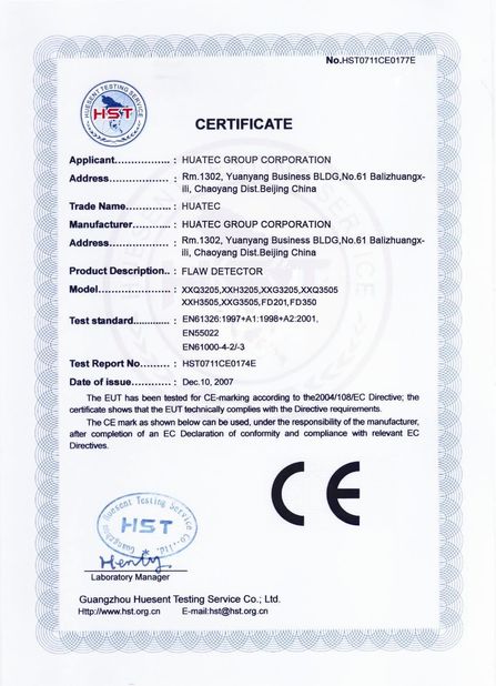 China HUATEC  GROUP  CORPORATION Certification